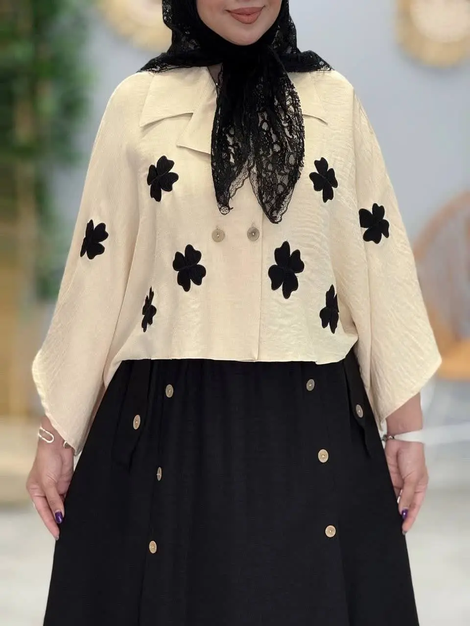 3406-شومیز و دامن گلدوزی